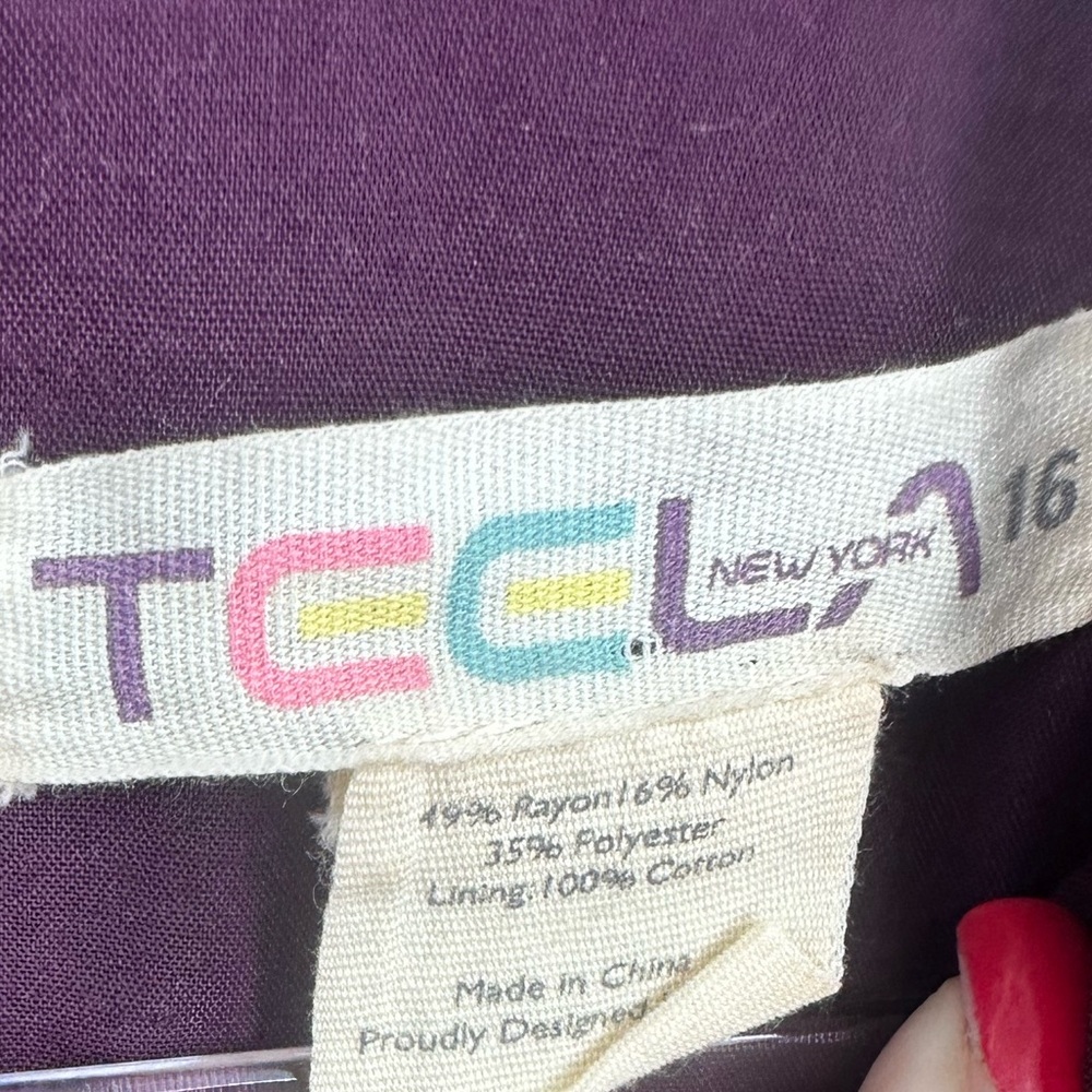 Teela Oversized Bow Dress Girls 16 Maroon Purple Pink | AP576 - Picture 4 of 8